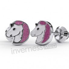 Сережки для проколу вух Inverness K010c Unicorn Glitter Pin 6mm з короткою голкою 9mm Сережки для проколу вух Inverness K010c Unicorn Glitter Pin 6mm з короткою голкою 9mm
