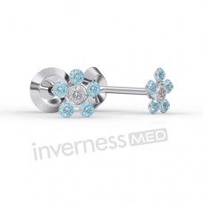 Сережки Inverness 117с Flower Aquamarina / Cristal 5mm NIOBIO Сережки Inverness 117с Flower Aquamarina / Cristal 5mm NIOBIO