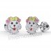 Сережки для проколу вух Inverness K1223с Cuccioli 6mm з короткою голкою 9mm