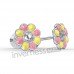 Сережки для проколу вух Inverness K1226c margherita gialla-rosa 6mm з короткою голкою 9mm