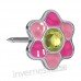 Сережки для проколу вух Inverness K1228c Fiore rosa-fucsia 6mm з короткою голкою 9mm