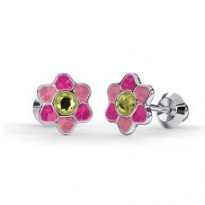 Сережки для проколу вух Inverness K1228c Fiore rosa-fucsia 6mm з короткою голкою 9mm Сережки для проколу вух Inverness K1228c Fiore rosa-fucsia 6mm з короткою голкою 9mm