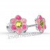 Сережки для проколу вух Inverness K1228c Fiore rosa-fucsia 6mm з короткою голкою 9mm