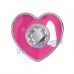 Сережки для проколу вух Inverness K1229c Cuore rosa 6mm з короткою голкою 9mm