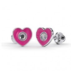 Сережки для проколу вух Inverness K1229c Cuore rosa 6mm з короткою голкою 9mm Сережки для проколу вух Inverness K1229c Cuore rosa 6mm з короткою голкою 9mm