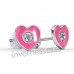 Сережки для проколу вух Inverness K1229c Cuore rosa 6mm з короткою голкою 9mm
