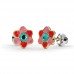 Сережки для проколу вух Inverness K1230c Fiore cristallo-aqua 6mm