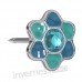 Сережки для проколу вух Inverness K1231c Fiore aqua-blue 6mm з короткою голкою 9mm