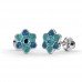 Сережки для проколу вух Inverness K1231c Fiore aqua-blue 6mm з короткою голкою 9mm