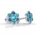 Сережки для проколу вух Inverness K1231c Fiore aqua-blue 6mm з короткою голкою 9mm