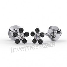 Сережки Inverness 136с Black Pearl/ Cristal 5mm NIOBIO Сережки Inverness 136с Black Pearl/ Cristal 5mm NIOBIO