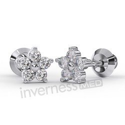 Сережки Inverness 137с Flower 5 Zircons 6mm NIOBIO Сережки Inverness 137с Flower 5 Zircons 6mm NIOBIO